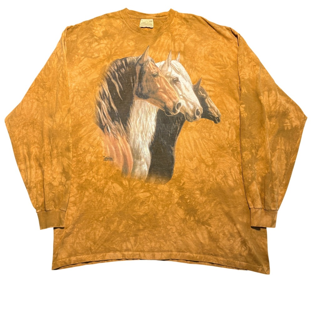 Vintage 2002 The Mountain Horse Tie Dye Long Sleeve Shirt XXXL
